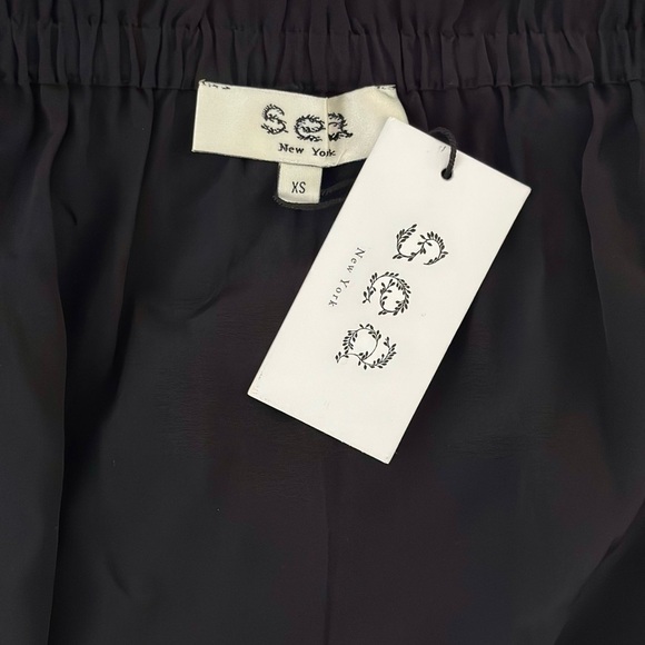 NWT SEA New York Midi Black Lace-Trimmed Lorraine Silk Slip Skirt - Picture 4 of 5